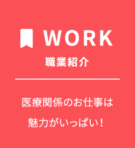 職業紹介 アイメディカルなら目指せる職業がいっぱい